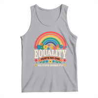 Equality Hurts No One You Stupid Orange Fuck Tank Top Rainbow Peace Flowers