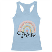 Funny Spanish Latina Mom Madre Racerback Tank Top Cute Rainbow