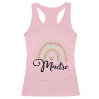 Funny Spanish Latina Mom Madre Racerback Tank Top Cute Rainbow