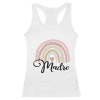 Funny Spanish Latina Mom Madre Racerback Tank Top Cute Rainbow