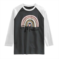 Funny Spanish Latina Mom Madre Raglan Shirt Cute Rainbow