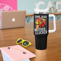 Funny One Bad Mother Clucker Tumbler With Handle Chicken Hen Mother's Day
