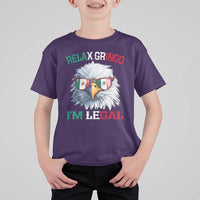 Funny Relax Gringo I'm Legal T Shirt For Kid Cinco De Mayo Mexican Immigrant Bald Eagle