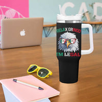 Funny Relax Gringo Im Legal Tumbler With Handle Cinco De Mayo Mexican Immigrant Bald Eagle