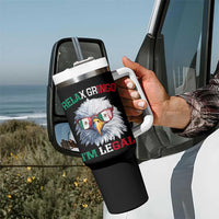 Funny Relax Gringo Im Legal Tumbler With Handle Cinco De Mayo Mexican Immigrant Bald Eagle
