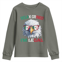 Funny Relax Gringo I'm Legal Youth Sweatshirt Cinco De Mayo Mexican Immigrant Bald Eagle