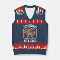 Funny America Has No King 8647 V-Neck Knit Sweater Vest Vintage Boho Orange Tiger - Wonder Print Shop