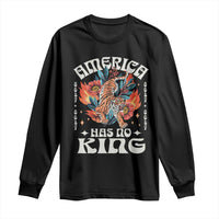 Funny America Has No King 8647 Long Sleeve Shirt Vintage Boho Orange Tiger