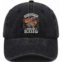 Funny America Has No King 8647 Washed Cotton Baseball Cap Vintage Boho Orange Tiger