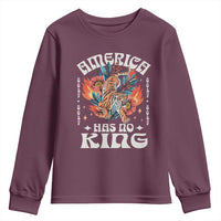 Funny America Has No King 8647 Youth Sweatshirt Vintage Boho Orange Tiger