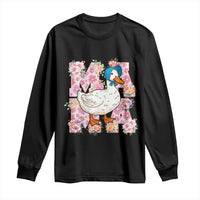 Funny Silly Mama Goose Long Sleeve Shirt Boho Flower Mother's Day