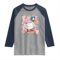 Funny Silly Mama Goose Raglan Shirt Boho Flower Mother's Day