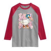 Funny Silly Mama Goose Raglan Shirt Boho Flower Mother's Day