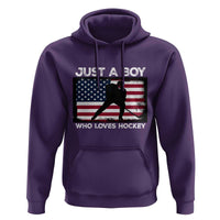 Ice Hockey Lover Hoodie Just A Boy Who Loves Hockey USA Flag - Wonder Print Shop