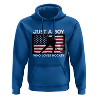 Ice Hockey Lover Hoodie Just A Boy Who Loves Hockey USA Flag - Wonder Print Shop