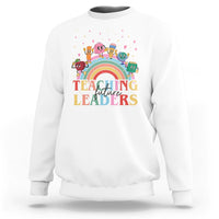 Teacher Sweatshirt Teaching Future Leaders Retro Groovy Education Back To School - Wonder Print Shop