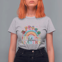 Teacher T Shirt For Women Teaching Future Leaders Retro Groovy Education Back To School - Wonder Print Shop