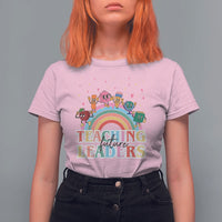 Teacher T Shirt For Women Teaching Future Leaders Retro Groovy Education Back To School - Wonder Print Shop