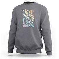 Horse Lover Sweatshirt Just A Girl Who Loves Horse - Wonder Print Shop
