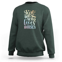 Horse Lover Sweatshirt Just A Girl Who Loves Horse - Wonder Print Shop