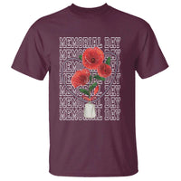 Decoration Day T Shirt Memorial Day Red Poppy Flower - Wonder Print Shop