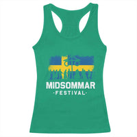 Funny Midsommar Festival Racerback Tank Top Sweden Summer Festival Maypole
