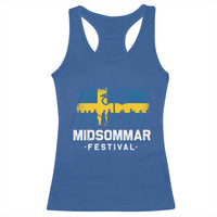 Funny Midsommar Festival Racerback Tank Top Sweden Summer Festival Maypole