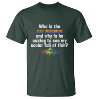 Funny Who Is The Gay Mormon And Why Is He Asking To See My Cooler Full Of Fish T Shirt LGBT Rainbow Fish