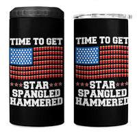Funny Time To Get Star Spangled Hammered 4 in 1 Can Cooler Tumbler 4th of July Drinking Beer Pong Red Cup American Flag - Wonder Print Shop