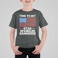 Funny Time To Get Star Spangled Hammered T Shirt For Kid 4th of July Drinking Beer Pong Red Cup American Flag - Wonder Print Shop