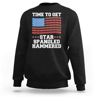 Funny Time To Get Star Spangled Hammered Sweatshirt 4th of July Drinking Beer Pong Red Cup American Flag - Wonder Print Shop