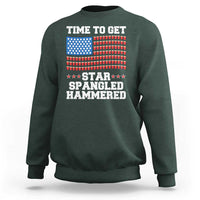 Funny Time To Get Star Spangled Hammered Sweatshirt 4th of July Drinking Beer Pong Red Cup American Flag - Wonder Print Shop