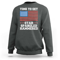 Funny Time To Get Star Spangled Hammered Sweatshirt 4th of July Drinking Beer Pong Red Cup American Flag - Wonder Print Shop