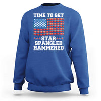 Funny Time To Get Star Spangled Hammered Sweatshirt 4th of July Drinking Beer Pong Red Cup American Flag - Wonder Print Shop