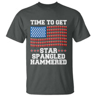 Funny Time To Get Star Spangled Hammered T Shirt 4th of July Drinking Beer Pong Red Cup American Flag - Wonder Print Shop