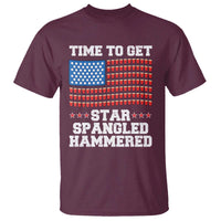 Funny Time To Get Star Spangled Hammered T Shirt 4th of July Drinking Beer Pong Red Cup American Flag - Wonder Print Shop