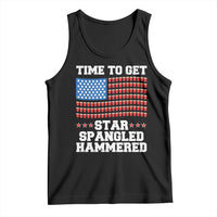 Funny Time To Get Star Spangled Hammered Tank Top 4th of July Drinking Beer Pong Red Cup American Flag - Wonder Print Shop