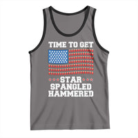 Funny Time To Get Star Spangled Hammered Tank Top 4th of July Drinking Beer Pong Red Cup American Flag - Wonder Print Shop
