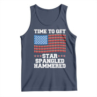 Funny Time To Get Star Spangled Hammered Tank Top 4th of July Drinking Beer Pong Red Cup American Flag - Wonder Print Shop