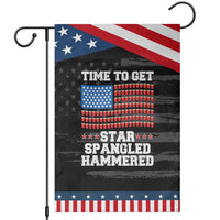 Funny Time To Get Star Spangled Hammered Garden Flag 4th of July Drinking Beer Pong Red Cup American Flag