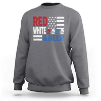 Funny American Drinking Sweatshirt Red White And Beer 4th Of July USA Flag - Wonder Print Shop