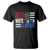 Funny American Drinking T Shirt Red White And Beer 4th Of July USA Flag - Wonder Print Shop