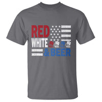 Funny American Drinking T Shirt Red White And Beer 4th Of July USA Flag - Wonder Print Shop