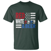 Funny American Drinking T Shirt Red White And Beer 4th Of July USA Flag - Wonder Print Shop