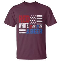 Funny American Drinking T Shirt Red White And Beer 4th Of July USA Flag - Wonder Print Shop