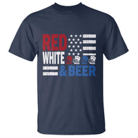 Funny American Drinking T Shirt Red White And Beer 4th Of July USA Flag - Wonder Print Shop