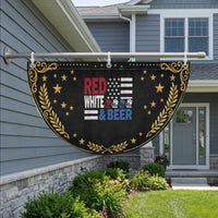 Funny American Drinking Patriotic Fan Flag Red White And Beer 4th Of July USA Flag