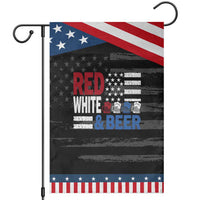 Funny American Drinking Garden Flag Red White And Beer 4th Of July USA Flag