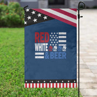 Funny American Drinking Garden Flag Red White And Beer 4th Of July USA Flag