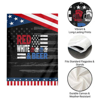 Funny American Drinking Garden Flag Red White And Beer 4th Of July USA Flag